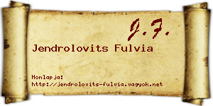 Jendrolovits Fulvia névjegykártya